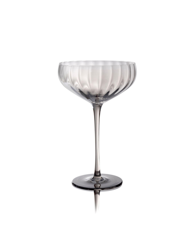 Qualia Glass Modern Coupe Glasses, Set Of 4 In Gray