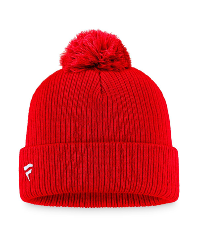 Shop Fanatics Men's  Red Ottawa Senators Core Primary Logo Cuffed Knit Hat With Pom