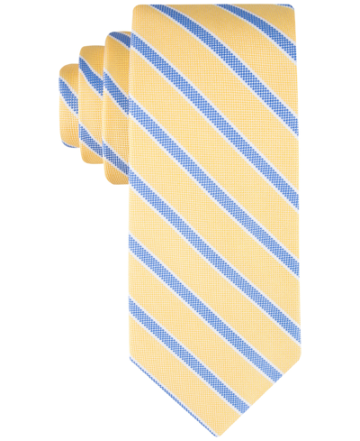 Shop Tommy Hilfiger Men's Oxford Stripe Tie In Yellow
