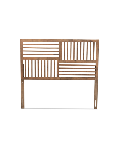 Baxton Studio Adler Modern And Contemporary Transitional Queen Size Finished Wood Headboard In Ash Walnut