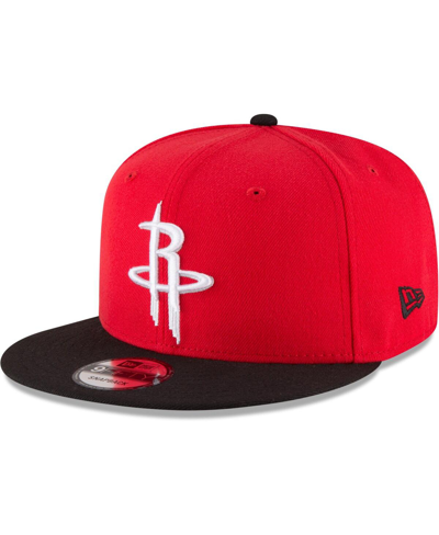 New Era Men's  Red, Black Houston Rockets Two-tone 9fifty Adjustable Hat In Red,black