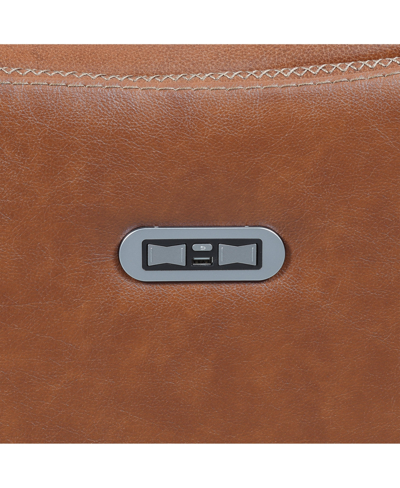 Steve Silver Natalia 73" Power Loveseat Console Recliner In Medium Brown