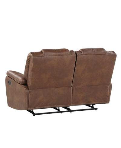 Shop Steve Silver Katrine 62" Manual Reclining Loveseat In Medium Brown