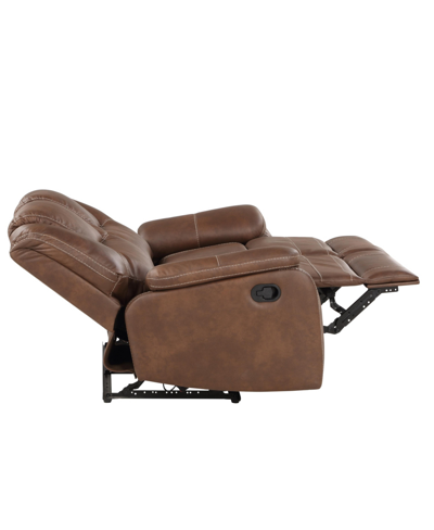 Shop Steve Silver Katrine 62" Manual Reclining Loveseat In Medium Brown