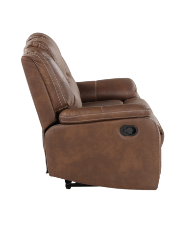 Shop Steve Silver Katrine 62" Manual Reclining Loveseat In Medium Brown