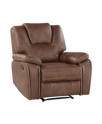 Shop Steve Silver Katrine 39" Manual Recliner In Medium Brown