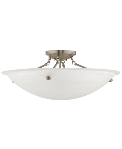 Livex Oasis Semi Flush Light In Nickel