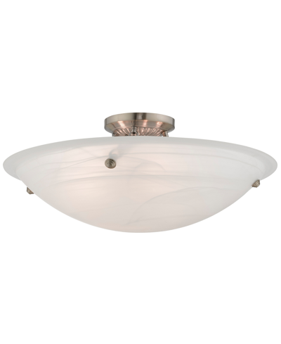 Livex Oasis Semi Flush Light In Nickel