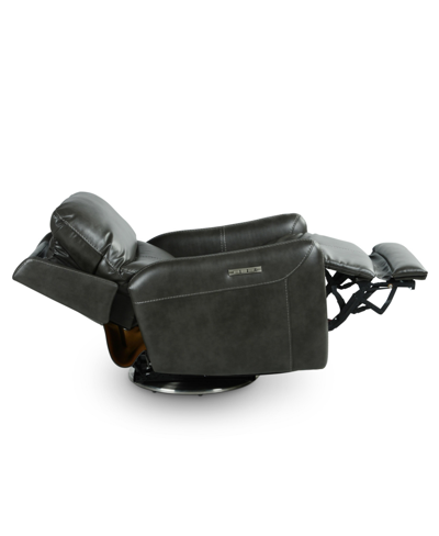 Steve Silver Athens Swivel Power Recliner In Dark Gray