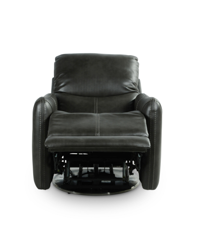 Shop Steve Silver Athens Swivel Power Recliner In Dark Gray