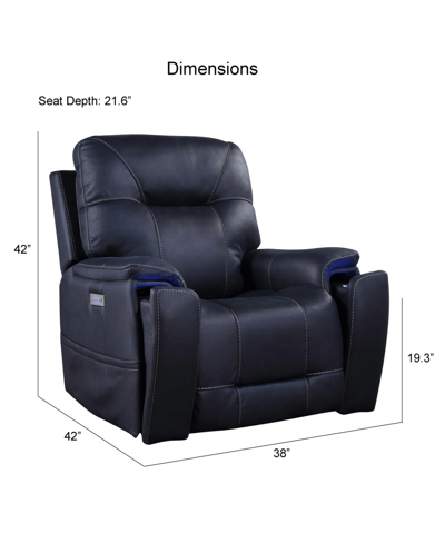Steve Silver Lexington 38" Power Media Recliner In Navy