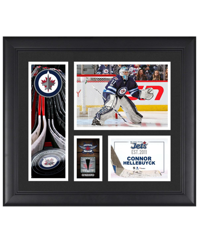 Shop Fanatics Authentic Connor Hellebuyck Winnipeg Jets Framed 15" X 17" Player Collage With A Piece Of Game-used Puck In Multi