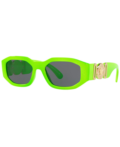 Shop Versace Biggie Unisex Sunglasses, Ve4361 Biggie In Green Fluo,grey
