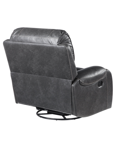 Shop Steve Silver Keily Manual Swivel Glider Recliner Chair In Dark Gray