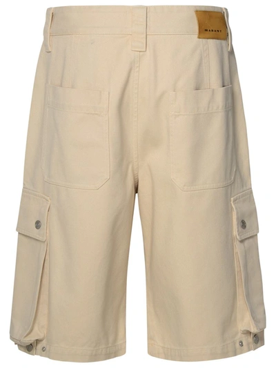 Shop Isabel Marant Beige Cotton Bermuda Shorts