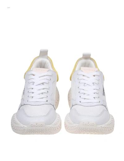 Shop Ghoud Ghōud Leather And Fabric Sneakers In Mesh/leat White