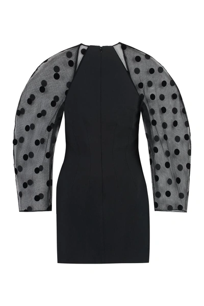 Shop Nina Ricci Puffed Sleeve Dress In Black
