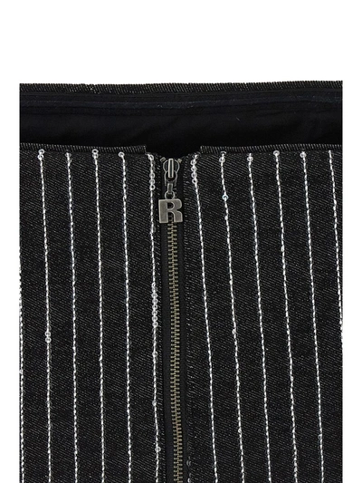 Shop Rotate Birger Christensen Rotate Sequin Pinstripe Crop Top In Black