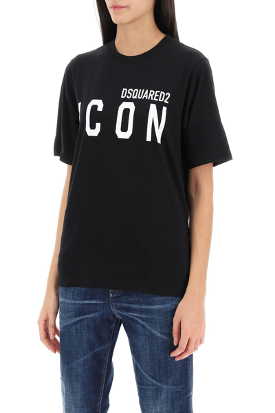 Shop Dsquared2 Icon Crew-neck T-shirt In Black White (black)