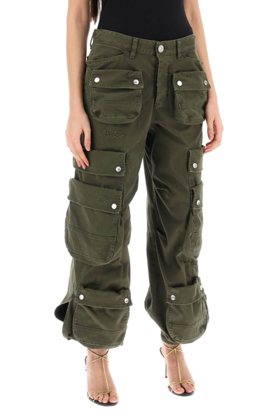 Shop Dsquared2 Wide Leg Cargo Pants In Military Green (green)