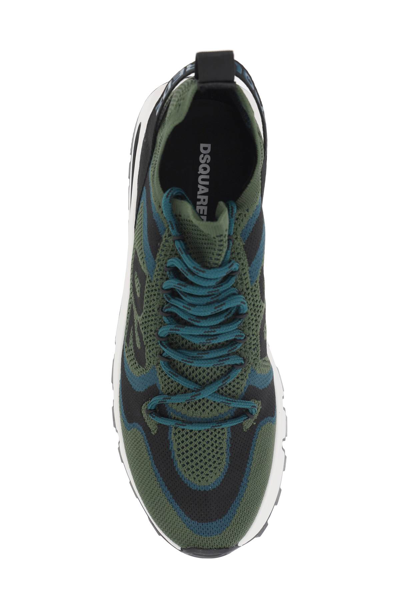 Shop Dsquared2 Run Ds2 Sneakers In Military Teal Black (black)