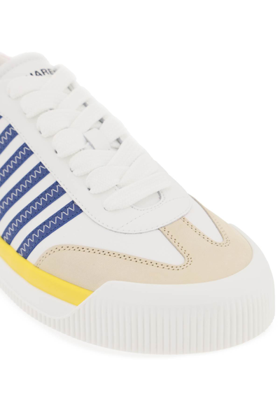 Shop Dsquared2 New Jersey Sneakers In White Yellow Blue (white)