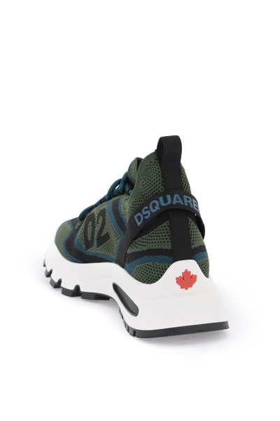 Shop Dsquared2 Run Ds2 Sneakers In Military Teal Black (black)