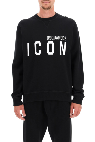 Shop Dsquared2 Icon Crew-neck Sweatshirt In Black White (black)