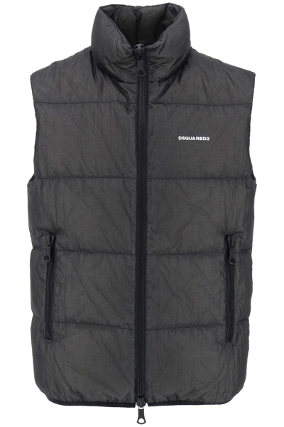 Shop Dsquared2 Ripstop Puffer Vest In Black (black)