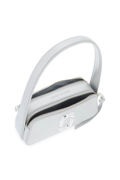 Shop Marc Jacobs The Metallic Slingshot Shoulder Bag In Silver (silver)