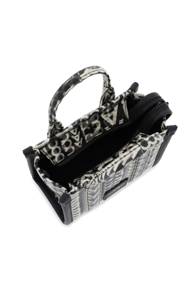 Shop Marc Jacobs The Mini Tote Bag With Lenticular Effect In Black White (white)