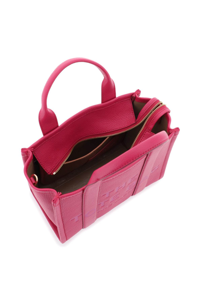 Shop Marc Jacobs The Leather Small Tote Bag In Lipstick Pink (pink)