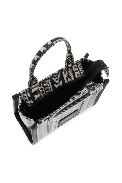 Shop Marc Jacobs The Small Tote Bag With Lenticular Effect In Black White (white)