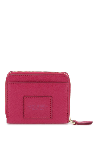 Shop Marc Jacobs The Leather Mini Compact Wallet In Lipstick Pink (fuchsia)