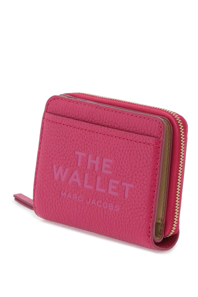 Shop Marc Jacobs The Leather Mini Compact Wallet In Lipstick Pink (fuchsia)