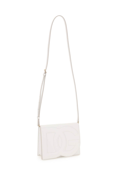 Shop Dolce & Gabbana Dg Logo Crossbody Bag In Bianco Ottico (white)
