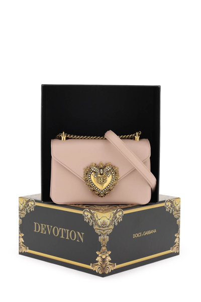Shop Dolce & Gabbana Devotion Shoulder Bag In Cipria (pink)