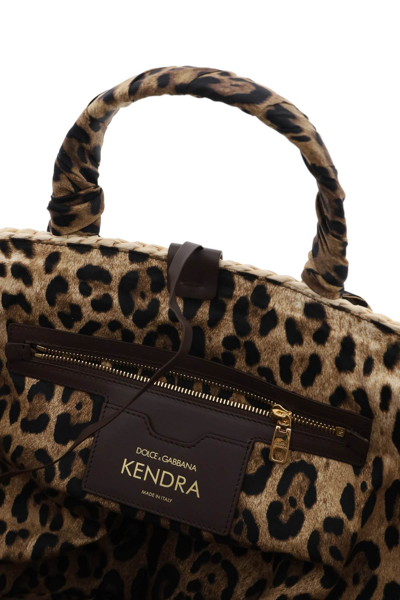 Shop Dolce & Gabbana Kendra Tote Bag In Leo (beige)