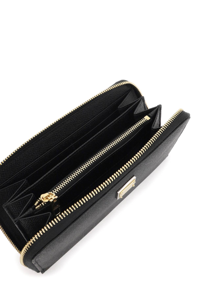Shop Dolce & Gabbana Leather Zip-around Wallet In Nero (black)