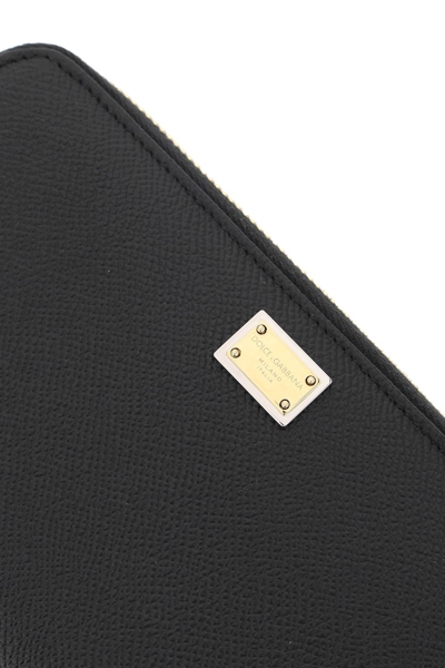 Shop Dolce & Gabbana Leather Zip-around Wallet In Nero (black)