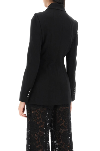 Shop Dolce & Gabbana Turlington Jacket In Milano Stitch In Nero (black)