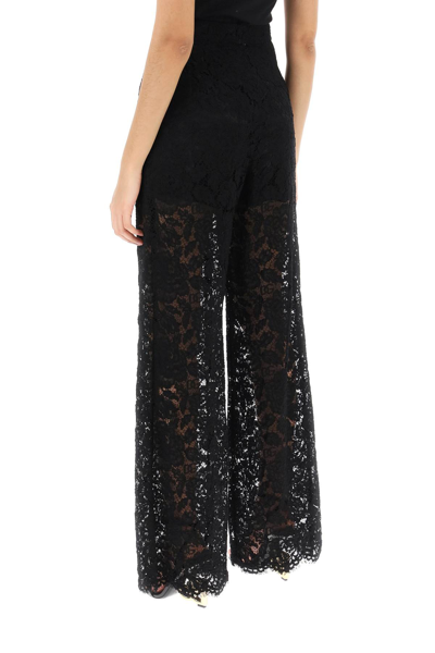 Shop Dolce & Gabbana Lace Pants In Nero (black)