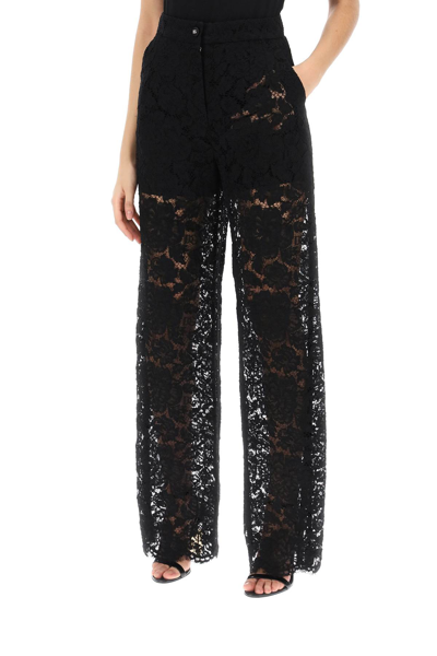 Shop Dolce & Gabbana Lace Pants In Nero (black)