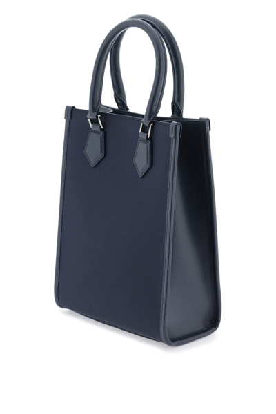 Shop Dolce & Gabbana Small Nylon Tote Bag With Logo In Blu Blu Navy (blue)