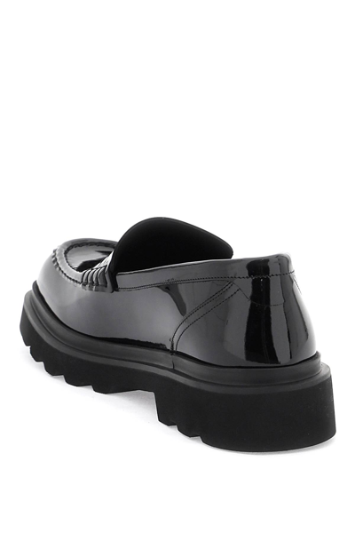 Shop Dolce & Gabbana Patent Leather Mocassins In Nero (black)