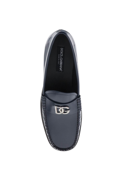 Shop Dolce & Gabbana City Blanco Loafers In Blu 3 (blue)