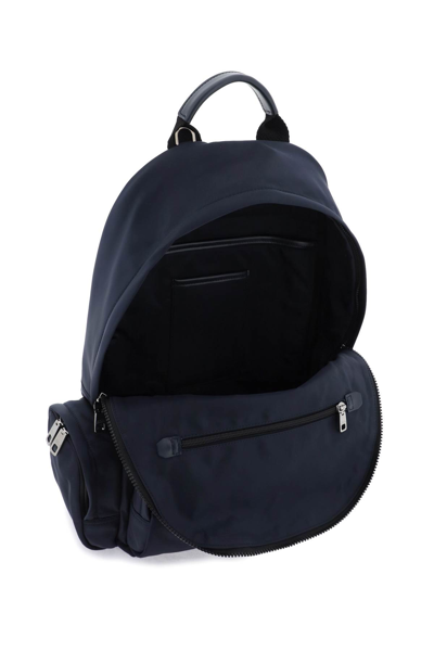 Shop Dolce & Gabbana Nylon Backpack With Logo In Blu Blu Navy (blue)