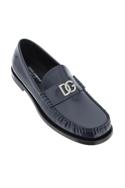 Shop Dolce & Gabbana City Blanco Loafers In Blu 3 (blue)