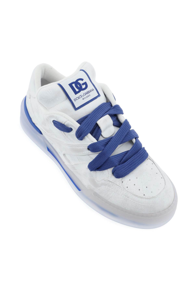 Shop Dolce & Gabbana New Roma Sneakers In Bianco Bluette (white)