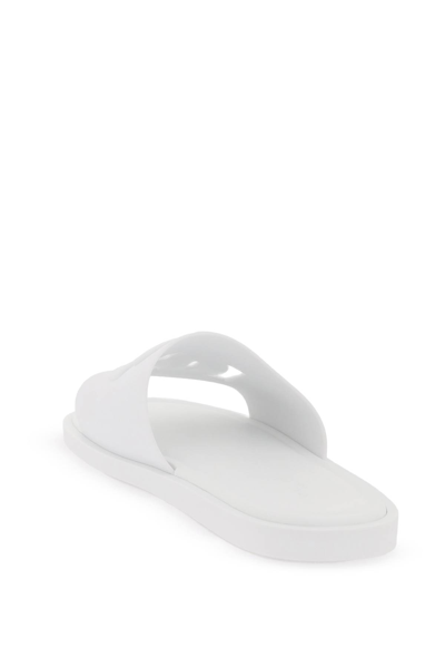 Shop Dolce & Gabbana Dg Rubber Slides In Bianco Ottico (white)